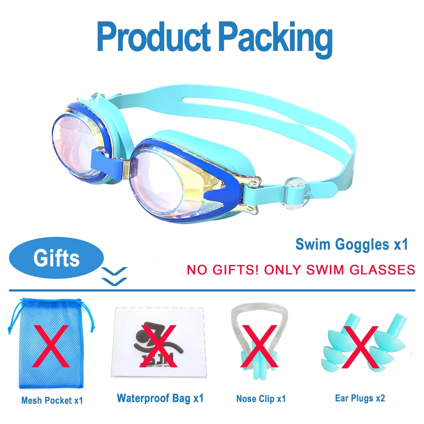Kids Swimming Goggles - Anti-Fog UV Protection Waterproof Silicone Swim Glasses for Boys Girls Swim Eyewear Gift