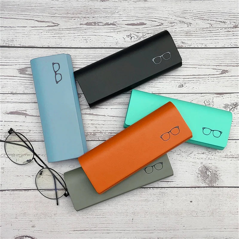 PU Leather Glasses Box - Men Women Sunglasses Spectacle Storage Box Portable Anti-Pressure Eyeglasses Bag Eyewear Accesso