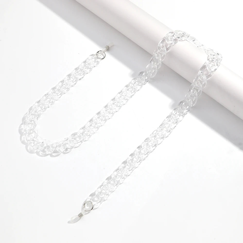 New Matte Clear Acrylic Link Glasses Chains for Women Sunglasses Chain Neck Strap Holder Cord Jewelry Eyewear Accessories Gifts